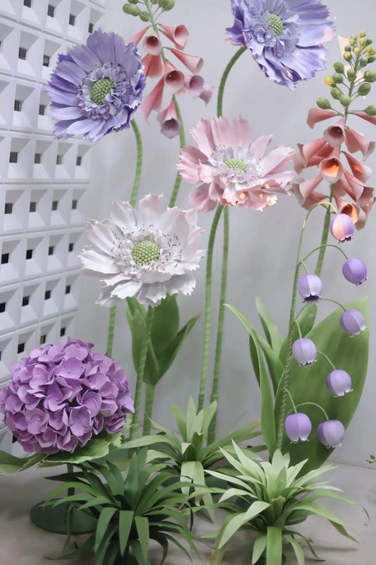 Giant Handmade Floral Garden Decor Set - Luxury Paper & Organza Flowers for Weddings, Events & Home Aesthetic