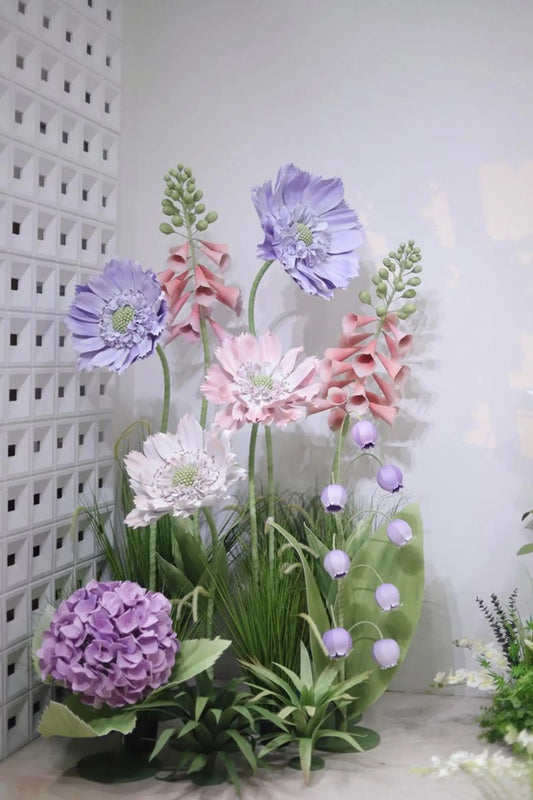 Giant Handmade Floral Garden Decor Set - Luxury Paper & Organza Flowers for Weddings, Events & Home Aesthetic