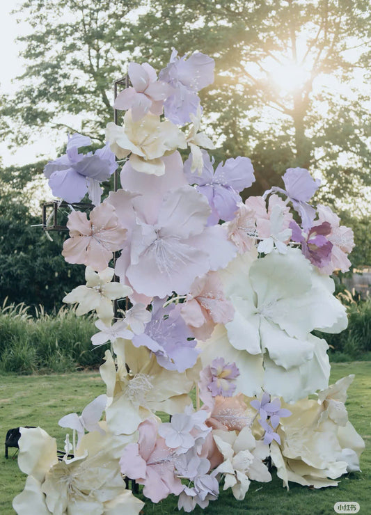 Handcrafted Pastel Garden Giant Flower Backdrop - Ethereal Altar Decor & Luxury Event Display