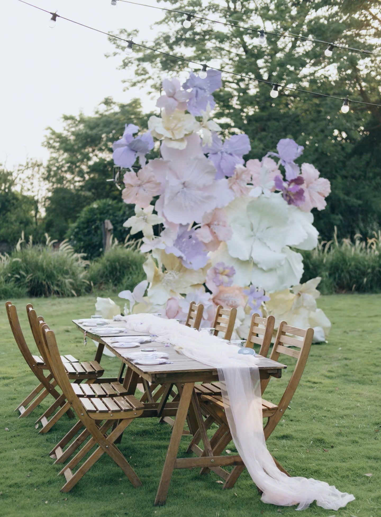 Handcrafted Pastel Garden Giant Flower Backdrop - Ethereal Altar Decor & Luxury Event Display